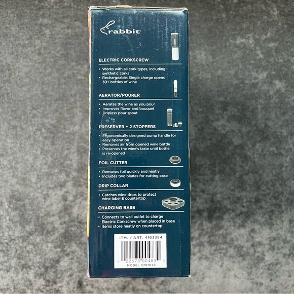 NIB Rabbit Electric Wine Opener Set, 8-piece - Picture 2 of 11